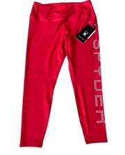 NWT SPYDER SPELL OUT HIGH WAISTED LEGGINGS Red LARGE
