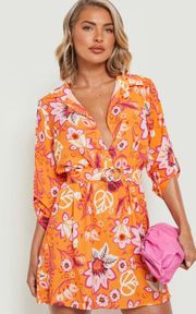 Floral Print Belted Dress