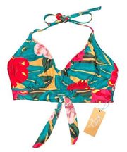 NWT! Kona Sol Multicolor Floral Swim Suit Top Women’s Medium