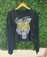 Recycled Karma Black Easy Tiger Puff Sleeve Long Sleeve Size Small