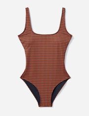 NWT  The Square Neck One Piece Swimsuit - Honey Gingham Sz S Sz M