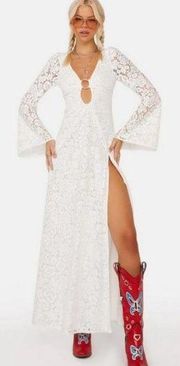 💕FOR LOVE AND LEMONS💕 Frances Lace Maxi Dress ~ White Small S NWT