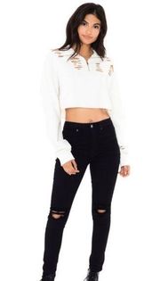 Emma & Sam cropped Stonewashed Pullover