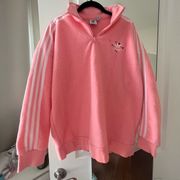 Adidas Pink Teddy Zip Sweater