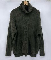 Womens large cable knit turtle neck sweater