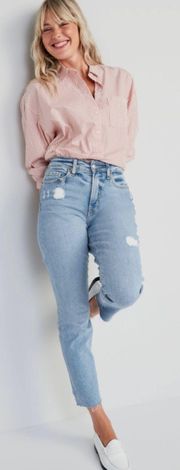 Sky-Hi Straight Raw Hem Jeans