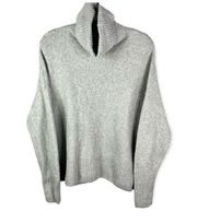 Gray Oversized Turtleneck Sweater Womens Size Small Minimalist