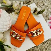 Orange Chain Sandals