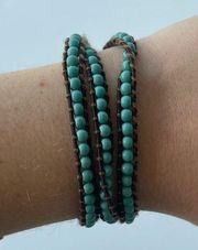 Turquoise Beaded Wrap Bracelet