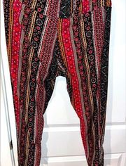 Terra & Sky Boho Mixed Patterns Soft Leggings - Size 1X