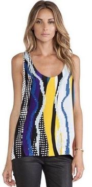 Diane von Furstenberg Womens Glass Patch Jackie Sequin Silk Tank Top Size Small