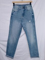 Arizona Jean Co. Light Wash Denim Highest Rise Mom Jeans size 3