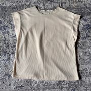 Cream Blouse with Raw  on Neck