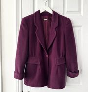 Giorgio Armani Pink Purple Wool Cashmere Single Button Cinched Waist Blazer 44