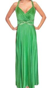 Sequin Trim Halter Floor length Prom or other Masquerade Gown. Size 11/12