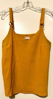 Hem & thread mustard tank top size M