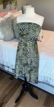 Jungle Dress Wrap High Low Strapless Beach Off Shoulder Medium