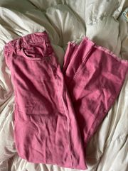 Pink  Wide Leg Jeans