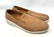 FitFlop Superskate Perforated Leather Tan Loafer Flat Shoes Size US 11