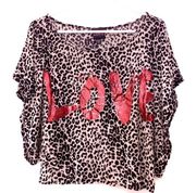 NWOT 2be BeBe Leopard Print Oversized Crop Top XS