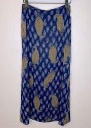 Pendleton Blue and Gold Paisley Skirt Size 6