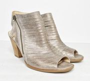 Paul Green Cayanne Leather Peep Toe Sandal Smoke Size 9.5 Women’s