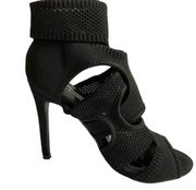 CAPE ROBBIN Mesh Strappy Heels Black Sexy Sandals Club Shoes Size 6