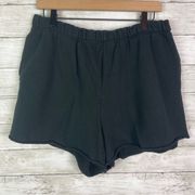 Aerie High Waisted Sweat Shorts Black Size XL