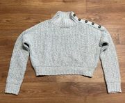 Jessica Simpson Gray Pullover Cropped Sweater Buttons Womens Size Medium