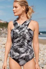 Garnett Hill Ruched-Front One-Piece Swimsuit