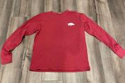 Red university of Arkansas razorbacks womens size medium m long sleeve t shirt