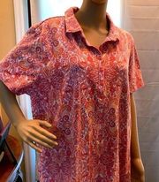 Gloria Vanderbilt Button Down Short Sleeve Top