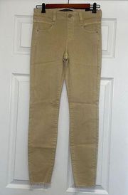 Liverpool Gia Glider The Crop Skinny Pull On Jean in Dijon Yellow, NWT