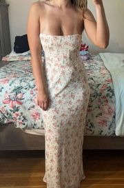 corset floral maxi dress