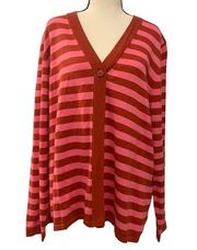 Isaac Mizrahi | pink strip cardigan