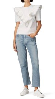 Saylor Harriette Denim Ruffle Top