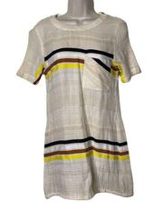 Ace & Jig muslin cotton ivory cream and yellow mini tunic dress shirt XS