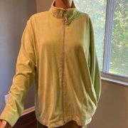 Women's Parisian Works Full-Zip Sweater, Green Large, Excellent