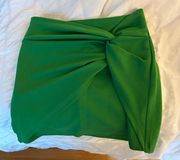 green mini skirt 