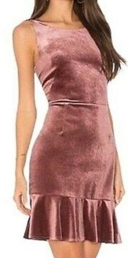 Rebecca Minkoff Tiffany Mauve Velvet Ruffle Hem Sleeveless Sheath Dress Size 4