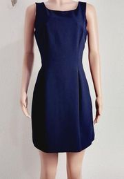 JESSICA Howard Navy Mini Fit & Flare Dress with Bow Design Back Petite Size: 12P