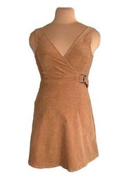 Copper Key Dress Brown Corduroy Mini Vneck Jumper Retro 90s Style Academia