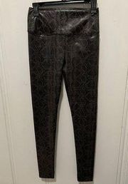 Grey Black Snakeskin Faux Leather Skinny Leggings XSmall NWT