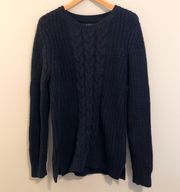 Navy Blue Cable Knit Sweater