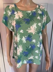 NWT Jasmine & Ginger Size S Palm Tree Print T-Shirt Tropical Summer Short Sleeve