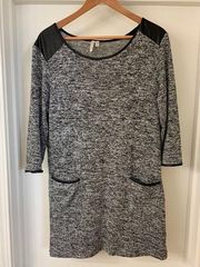 RD Style Tunic Mini Dress Black/Gray Size Medium