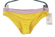 Athleta  Chroma Swim Bikini Bottom Size Large Yellow Lilac Blocked Hawaii NWT