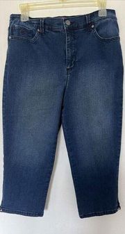 Gloria Vanderbilt Amanda Dark Denim Stretch Capri Jeans Sz 10