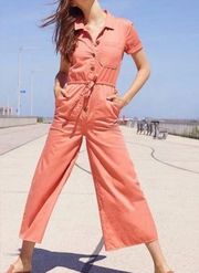 Madewell Dried Coral Pink Wide Leg Utility Jumpsuit Coveralls 00