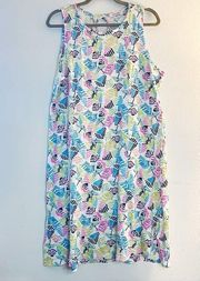 Fresh Produce Dress Beach Umbrella Pattern Sundress/ Swim Cover Up Sz M EUC